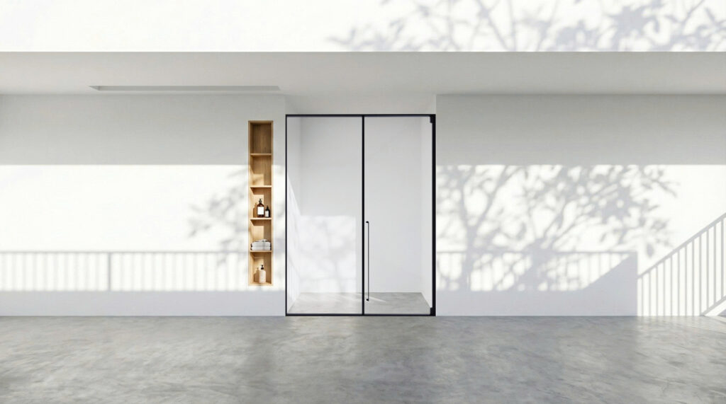 CABIN MỞ QUAY 1 CÁNH + 1 VÁCH CỐ ĐỊNH