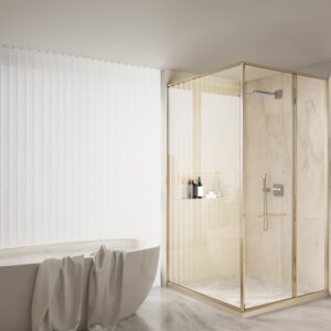 CABIN MỞ LÙA GÓC 90 1 CÁNH + 2 VÁCH CỐ ĐỊNH