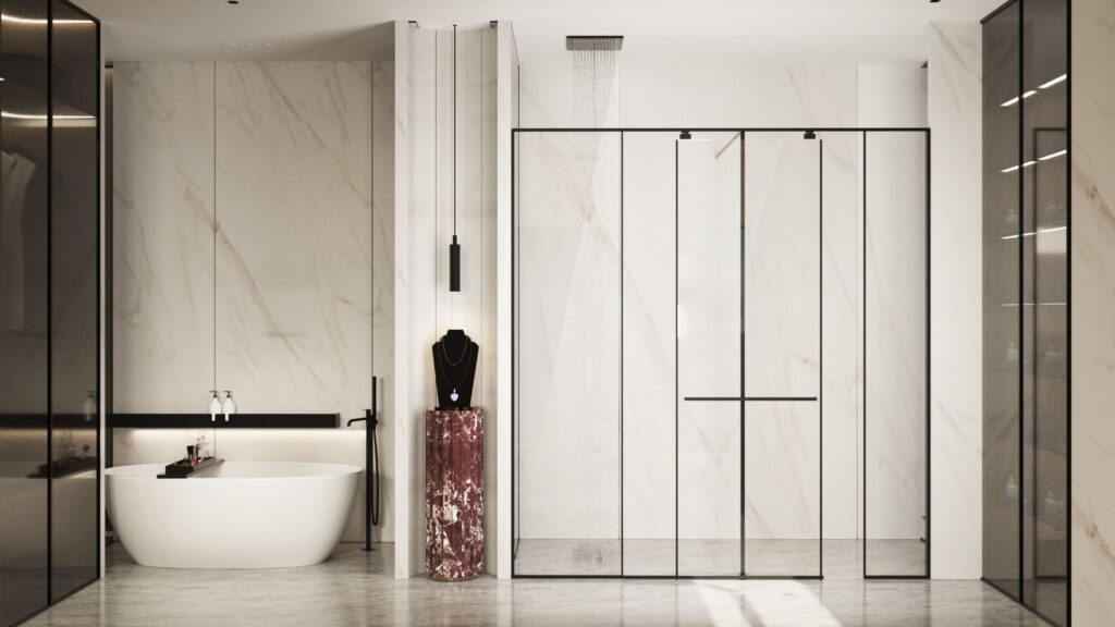 CABIN MASTER MỞ LÙA 1 CÁNH + 3 VÁCH CỐ ĐỊNH – DÁNG T