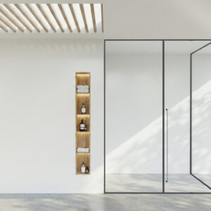 CABIN MỞ QUAY GÓC 90 1 CÁNH + 2 VÁCH CỐ ĐỊNH - DÁNG L