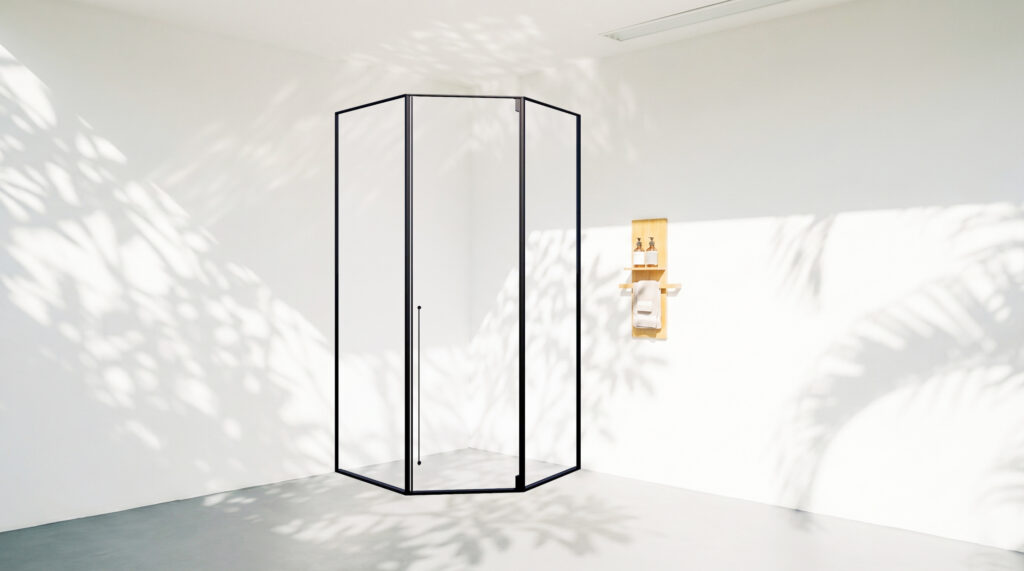 CABIN MỞ QUAY GÓC 135 1 CÁNH + 2 VÁCH CỐ ĐỊNH
