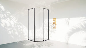 CABIN MỞ QUAY GÓC 135 1 CÁNH + 2 VÁCH CỐ ĐỊNH