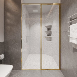 CABIN MỞ QUAY 1 CÁNH + 1 VÁCH CỐ ĐỊNH – ẨN BẢN LỀ