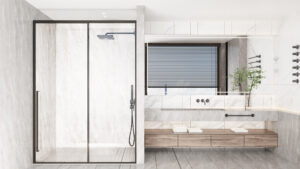 CABIN MỞ LÙA 1 CÁNH + 1 VÁCH CỐ ĐỊNH – ẨN BẢN LỀ