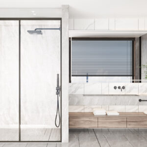 CABIN MỞ LÙA 1 CÁNH + 1 VÁCH CỐ ĐỊNH - ẨN BẢN LỀ