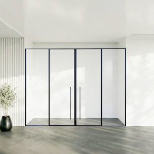 CABIN MASTER MỞ QUAY 2 CÁNH + 3 VÁCH CỐ ĐỊNH ẨN BẢN LỀ - DÁNG T