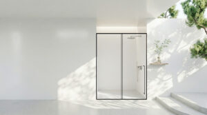 CABIN MỞ LÙA 1 CÁNH + 1 VÁCH CỐ ĐỊNH – ẨN BẢN LỀ