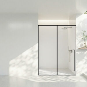 CABIN MỞ LÙA 1 CÁNH + 1 VÁCH CỐ ĐỊNH - ẨN BẢN LỀ