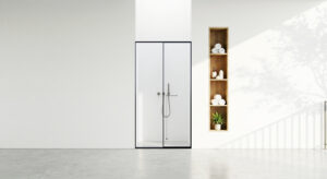 CABIN MỞ QUAY 1 CÁNH + 1 VÁCH CỐ ĐỊNH – ẨN BẢN LỀ