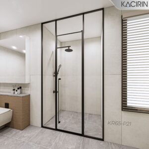 CABIN MỞ QUAY 1 CÁNH + 2 VÁCH CỐ ĐỊNH (fix cao hơn cánh )